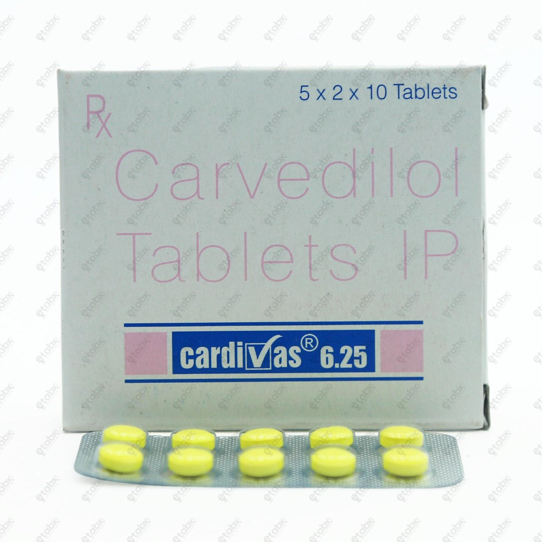 Cardivas 6.25mg Tablet 10's