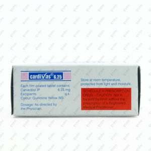 Cardivas 6.25mg Tablet 10's