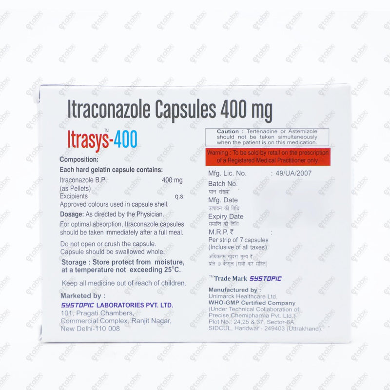 ITRASYS 400mg Tablet 7's