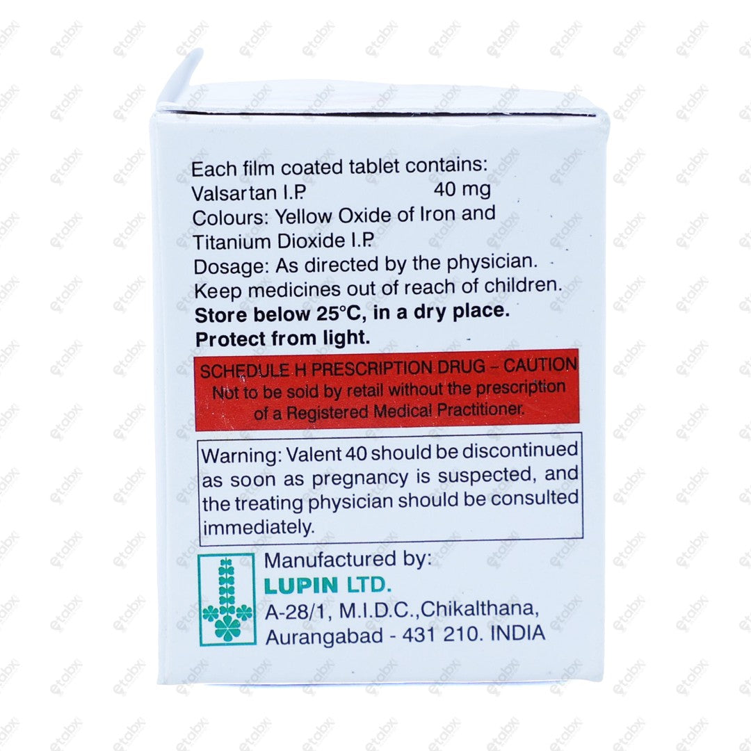 Valent 40mg Tablet 10's