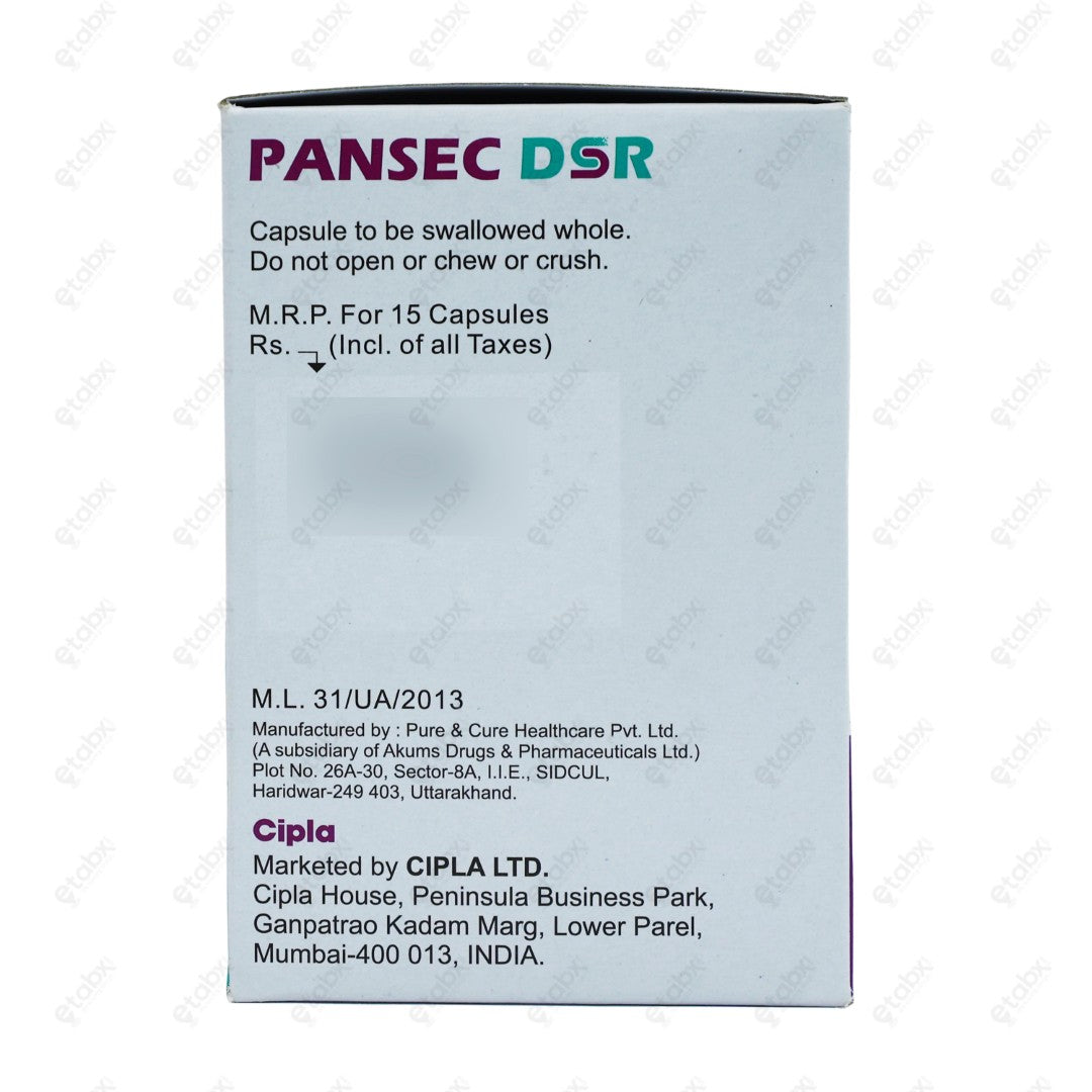 Pansec DSR Capsule 15's