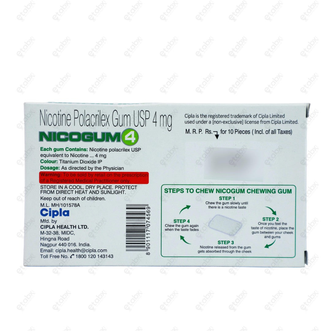NICOGUM 4mg Fresh Mint 10's