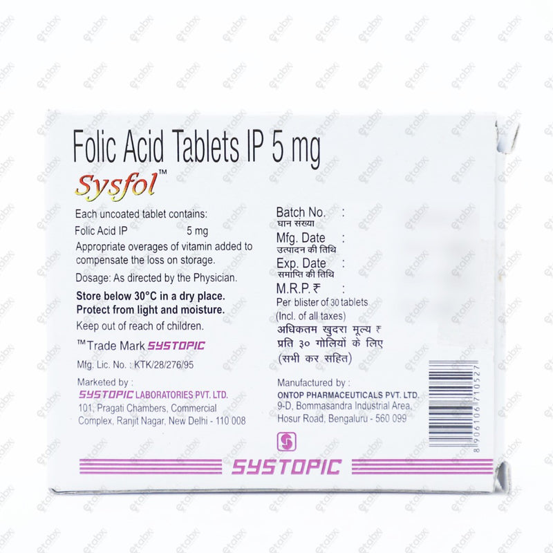 Sysfol Tablet 30's