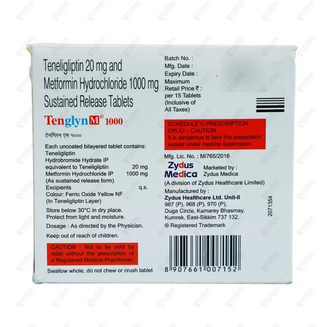 Tenglyn M 1000 Tablets 15's