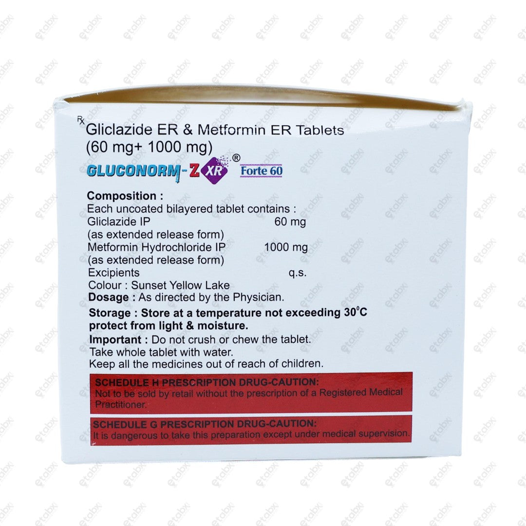 Gluconorm Z XR Forte 60mg Tablet 10's