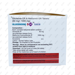Gluconorm Z XR Forte 60mg Tablet 10's