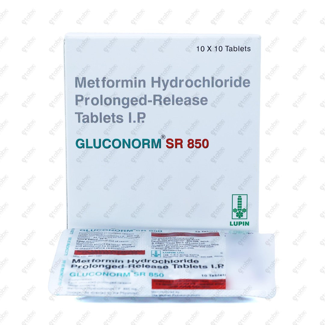 Gluconorm SR 850mg Tablets 10's