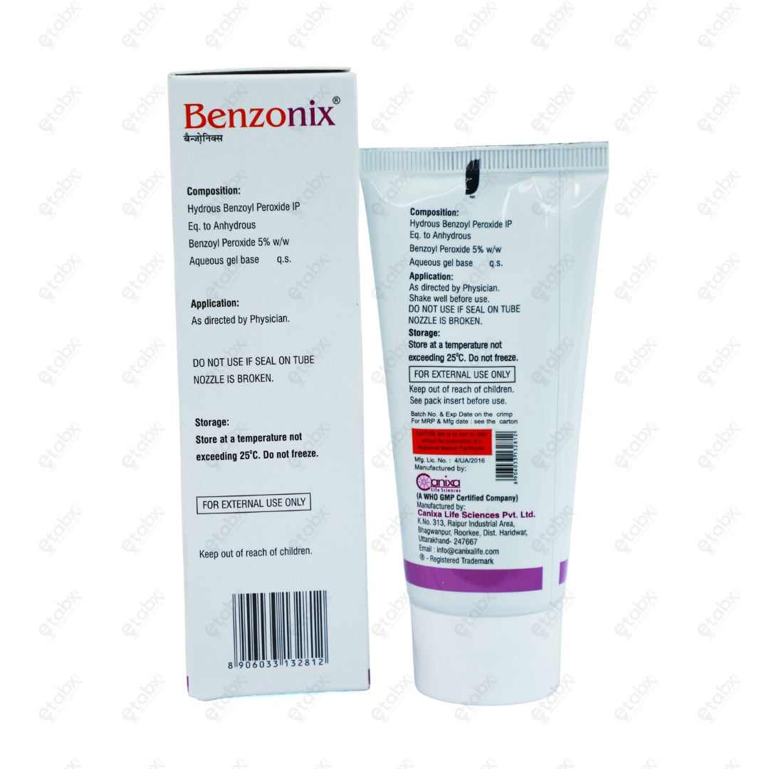 Benzonix Gel Wash 50GM Acne Control Cleansing Gel