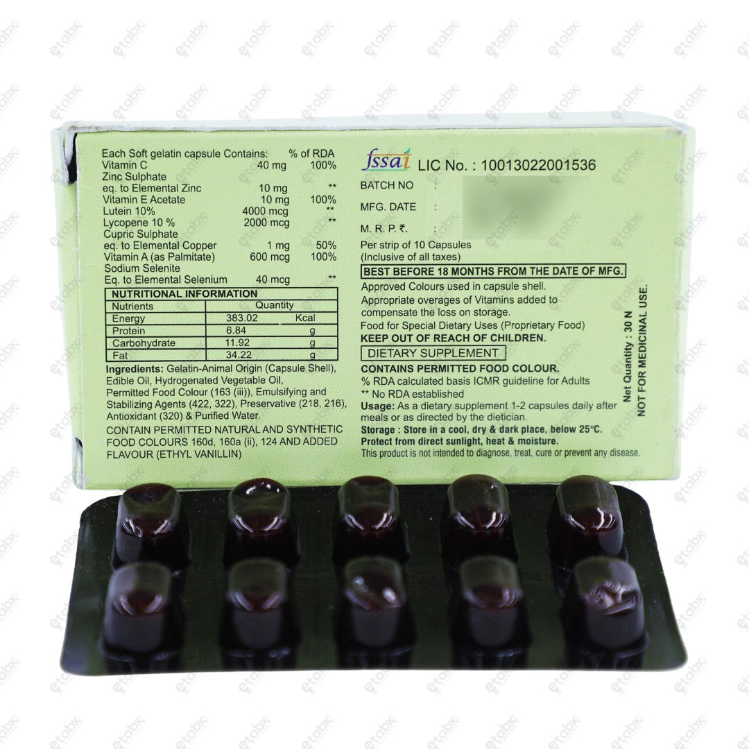 Eyetamin Capsules 10'S Vision Support Supplement