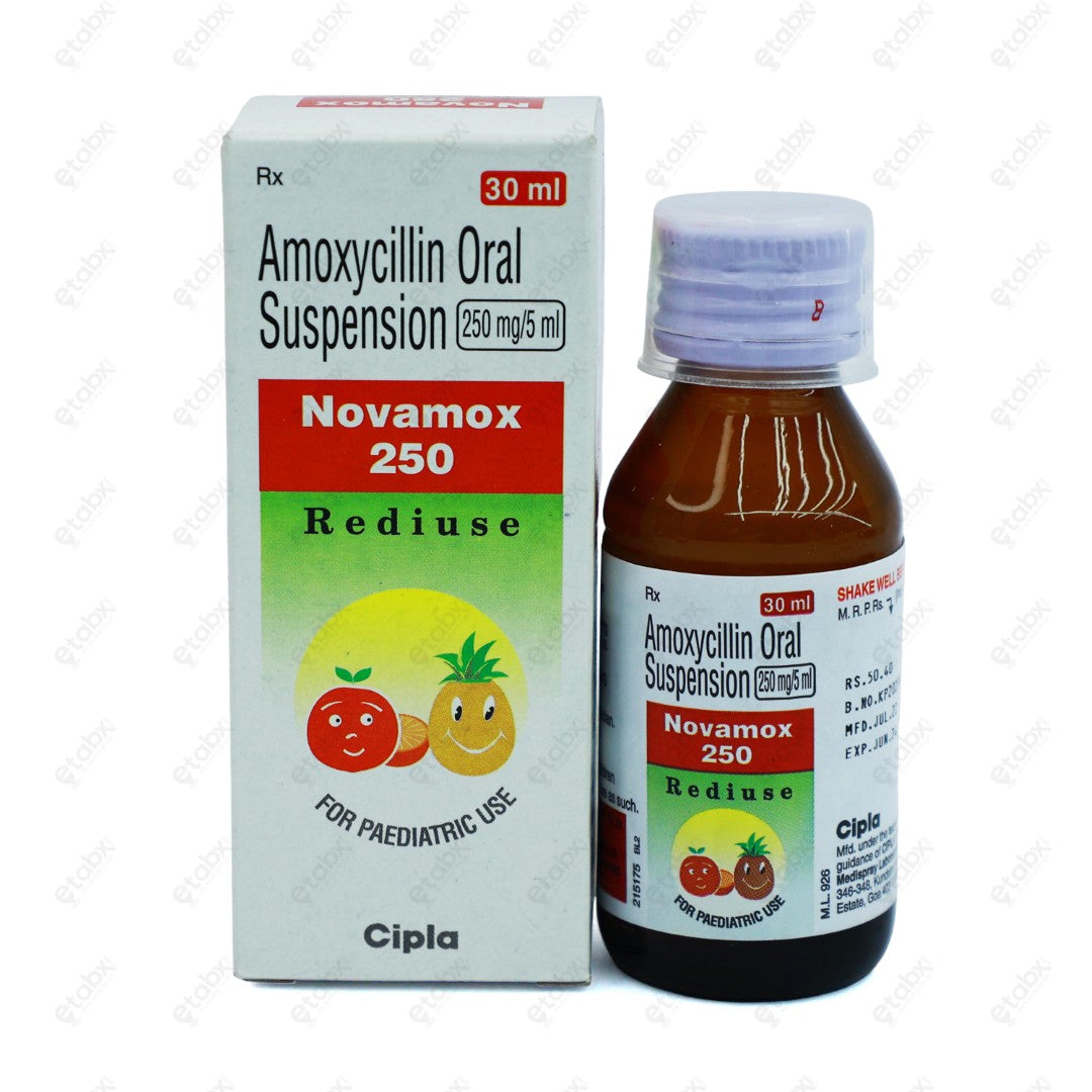 Novamox 250mg Oral Suspension Red 30ml