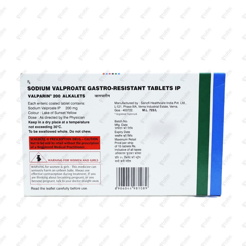 Valparin 200 Tablet 15's