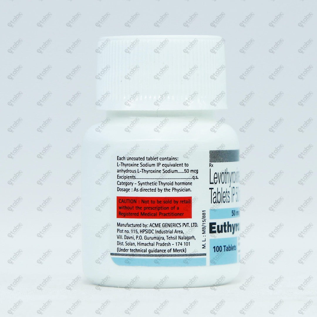 Euthyrox 50mcg Tablet 100's