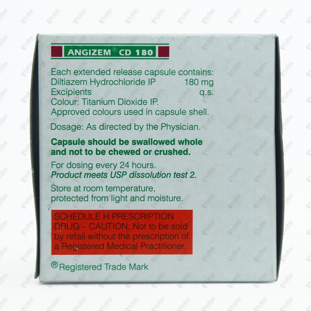 Angizem CD 180mg Tablet 10's
