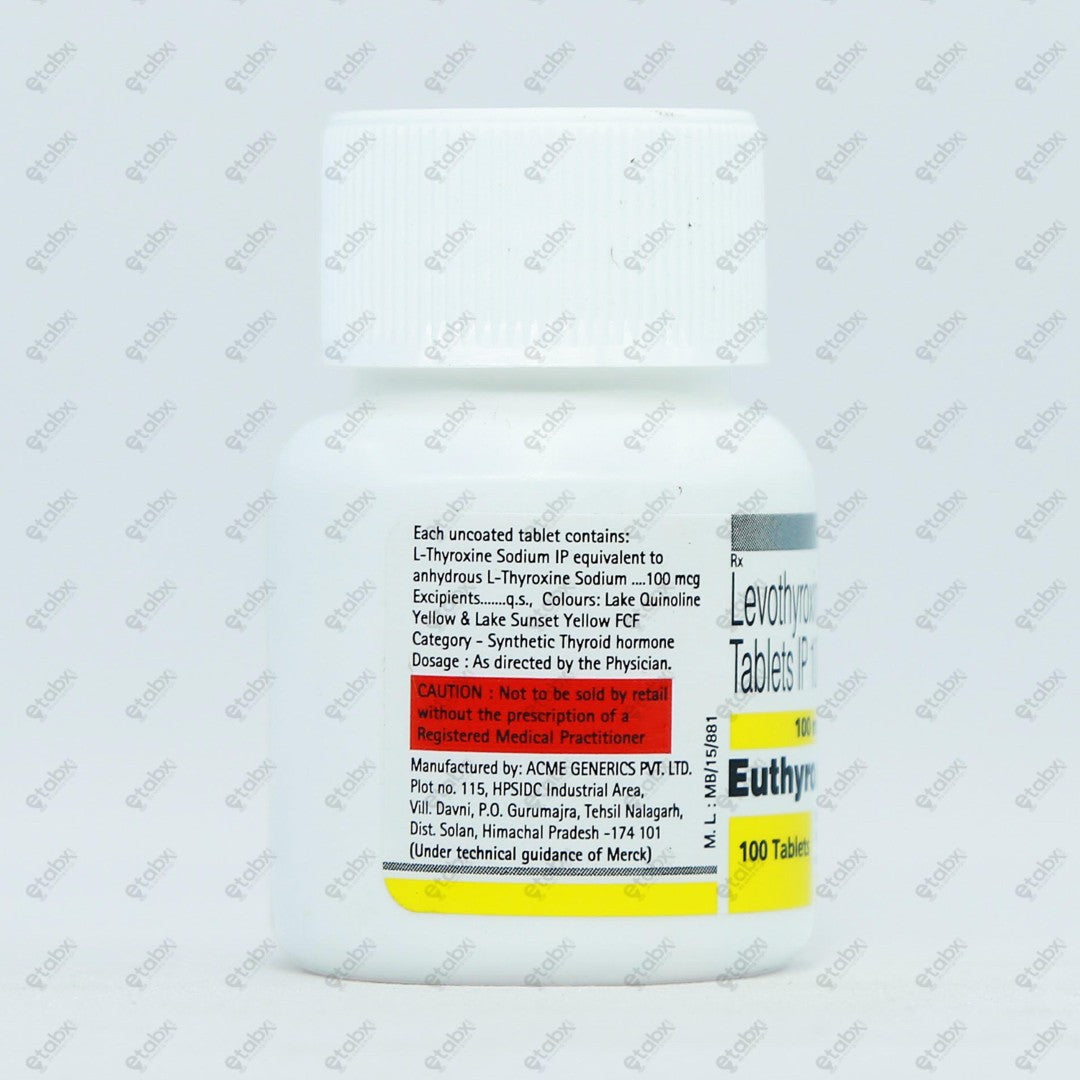 Euthyrox 100mcg Tablet 100's