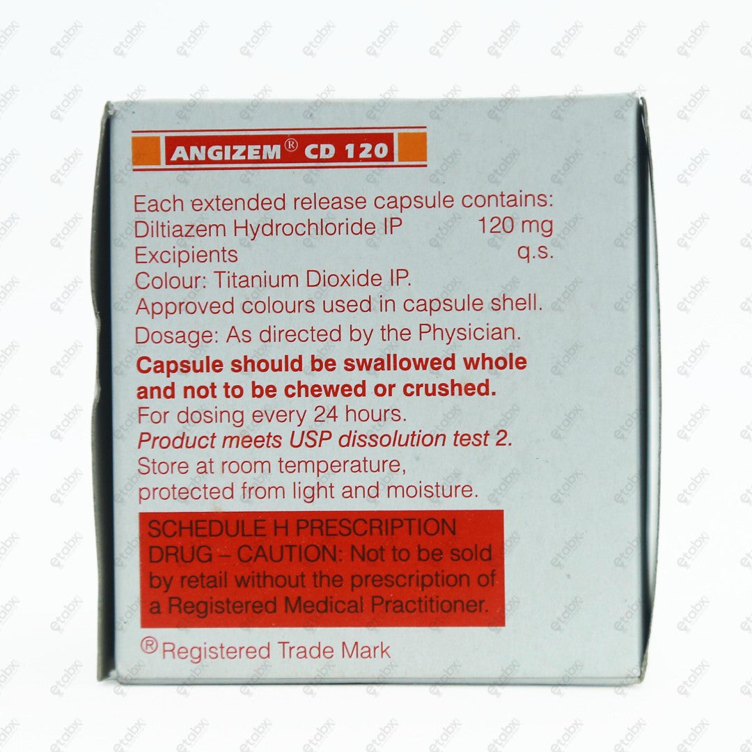 Angizem CD 120 Capsule 10's