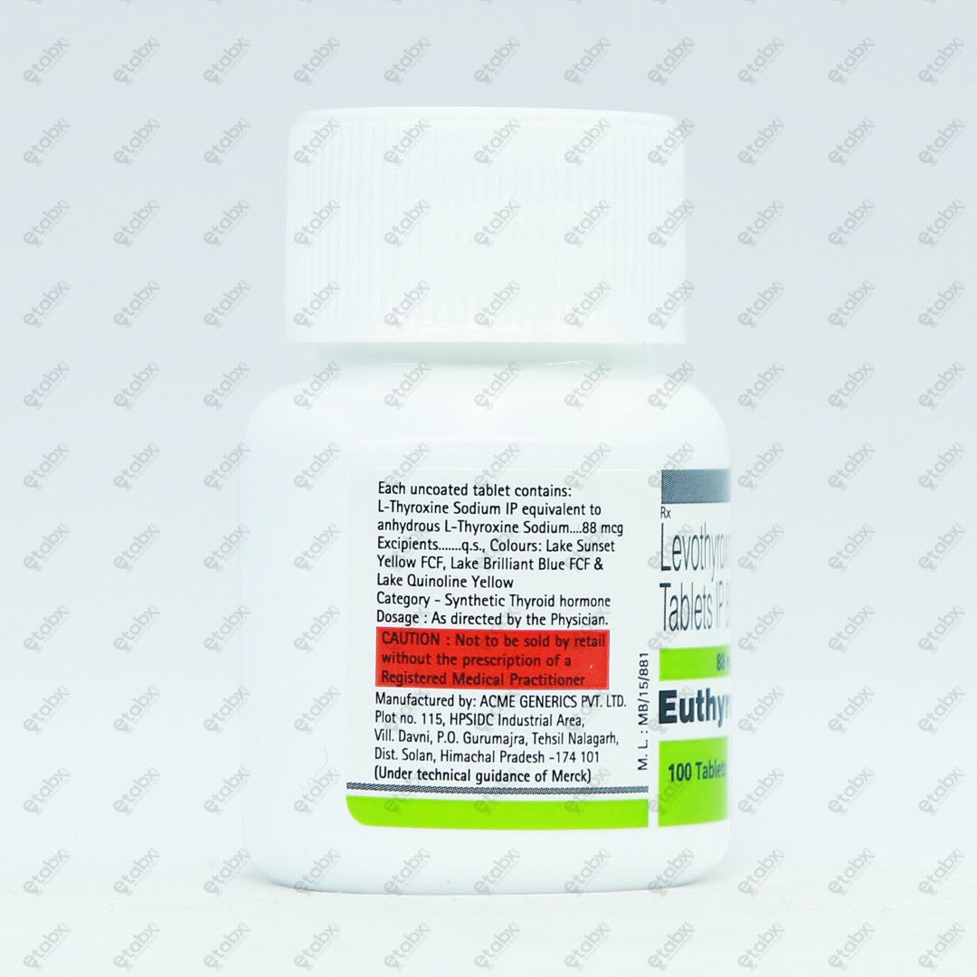 Euthyrox Tablet 88mcg 100's