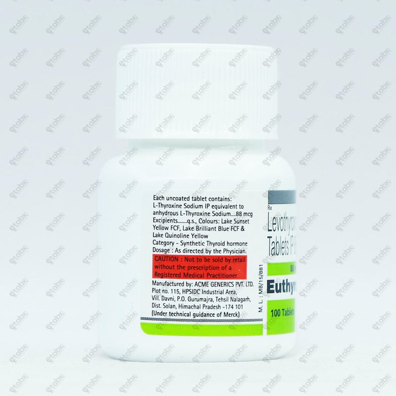 Euthyrox Tablet 88mcg 100's