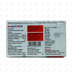 Emsita M SR 100/1000 Tablet 10's