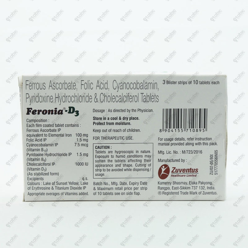 Feronia D3 Tablets 10's