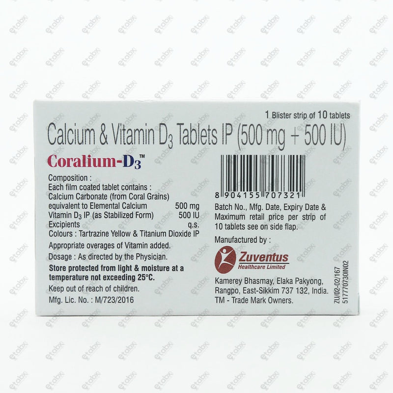 Coralium D3 Tablets 10's