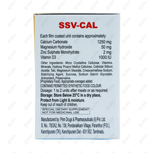 SSV Cal Tablet 10's