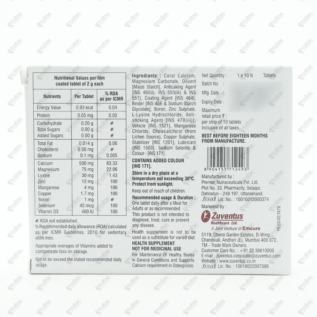 Coralium D3 Forte Tablets 10's