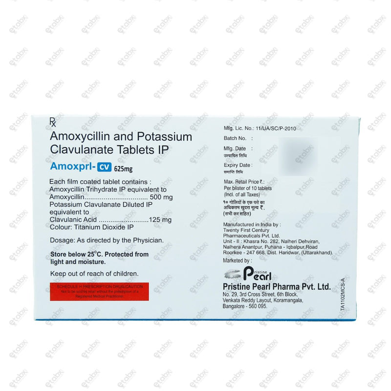 Amoxprl CV 625mg Tablet 10's