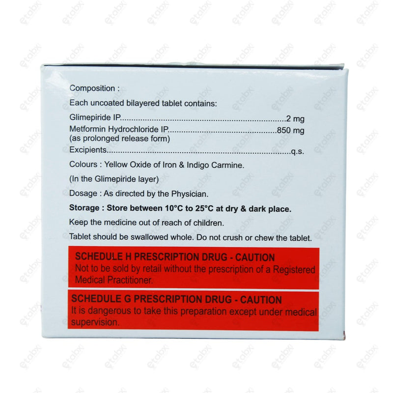 Glimisave M2 850mg Tablets 15'S
