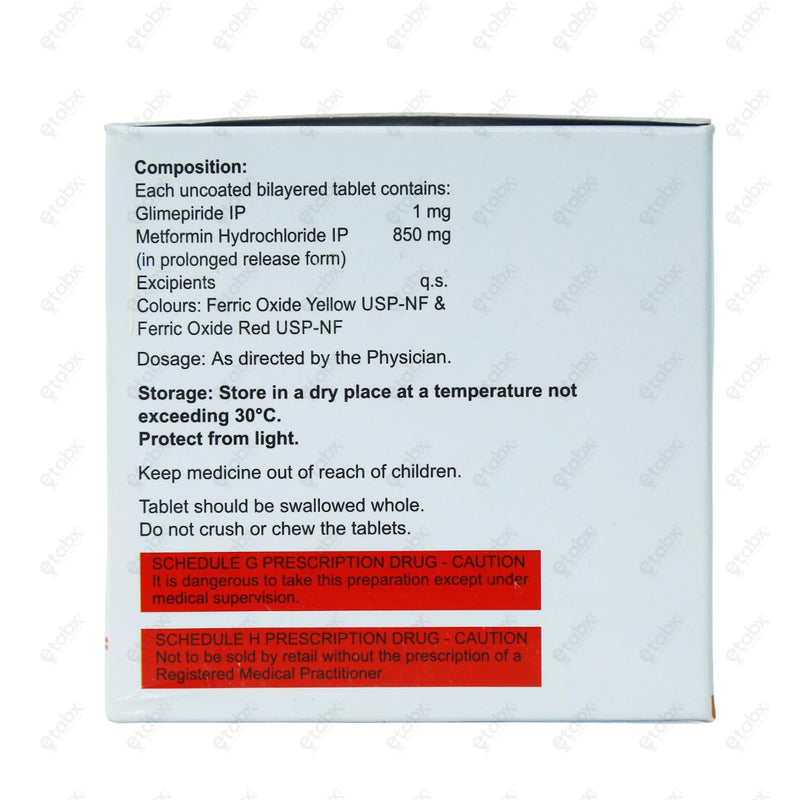 Glimisave M1 850mg Tablets 15'S