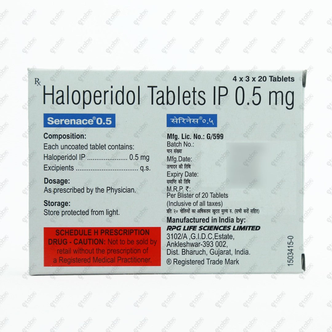 SERENACE 0.5MG Tablets 20's