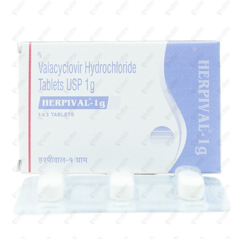 Herpival 1000mg Tablets 3's