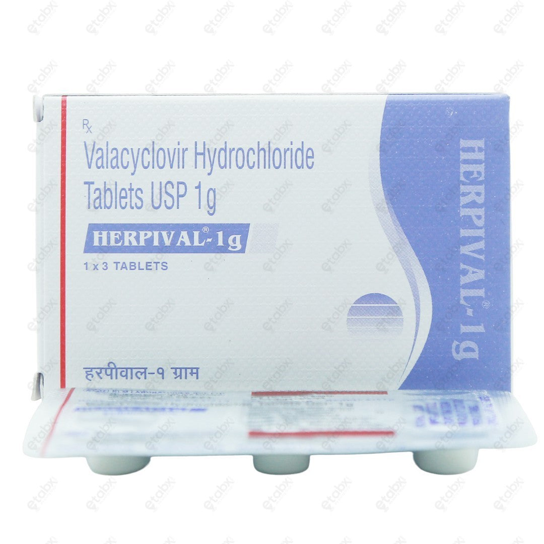 Herpival 1000mg Tablets 3's