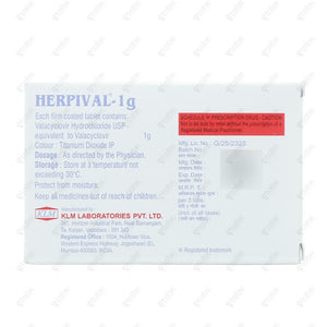 Herpival 1000mg Tablets 3's