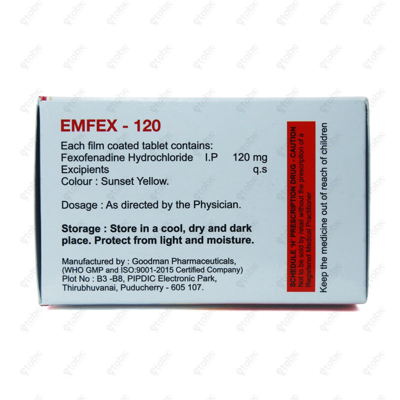 Emfex 120mg Tablet 10's