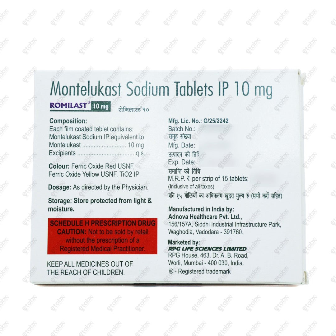 Romilast 10mg Tablet 15's