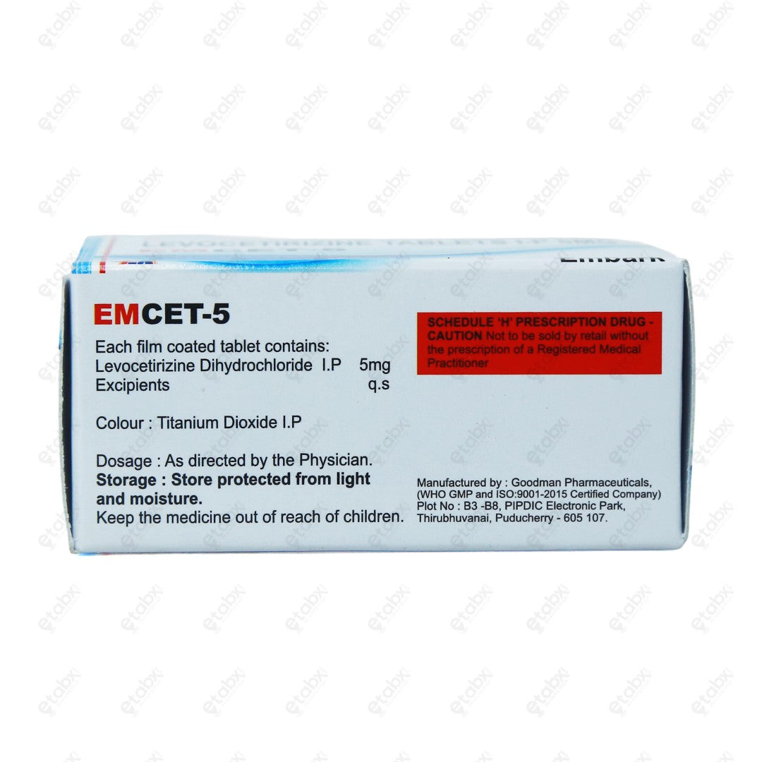 Emcet 5mg Tablet 10's
