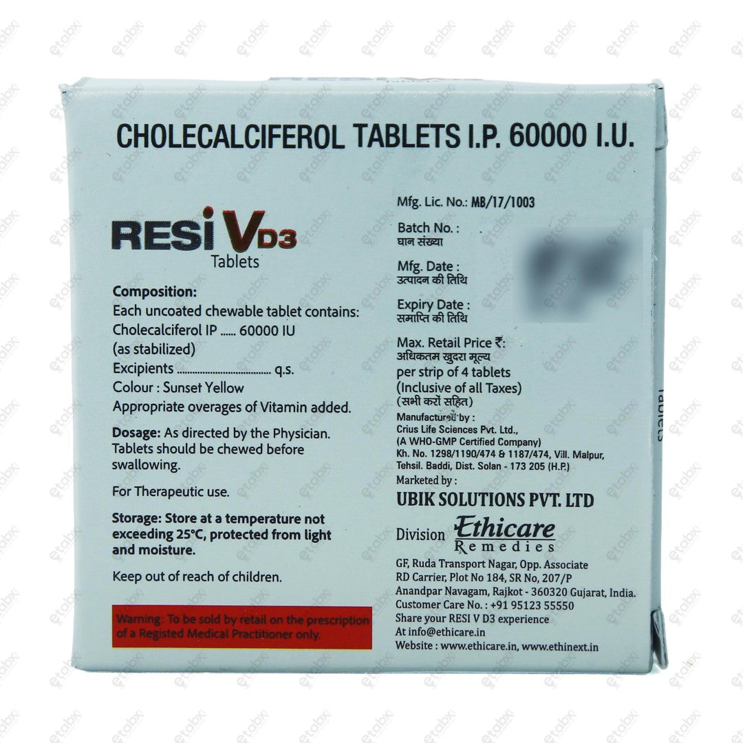 Resi VD3 Tablet 4's