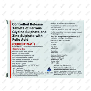 Fecontin-Z Tablet 10's