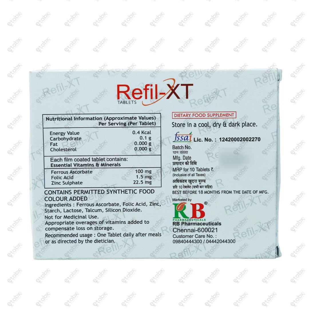 Refil XT Tablet 10's