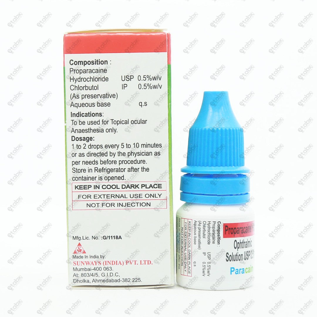 Paracain Eye Anesthetic Drops 5ml