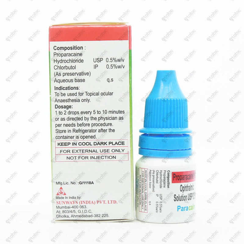 Paracain Eye Anesthetic Drops 5ml