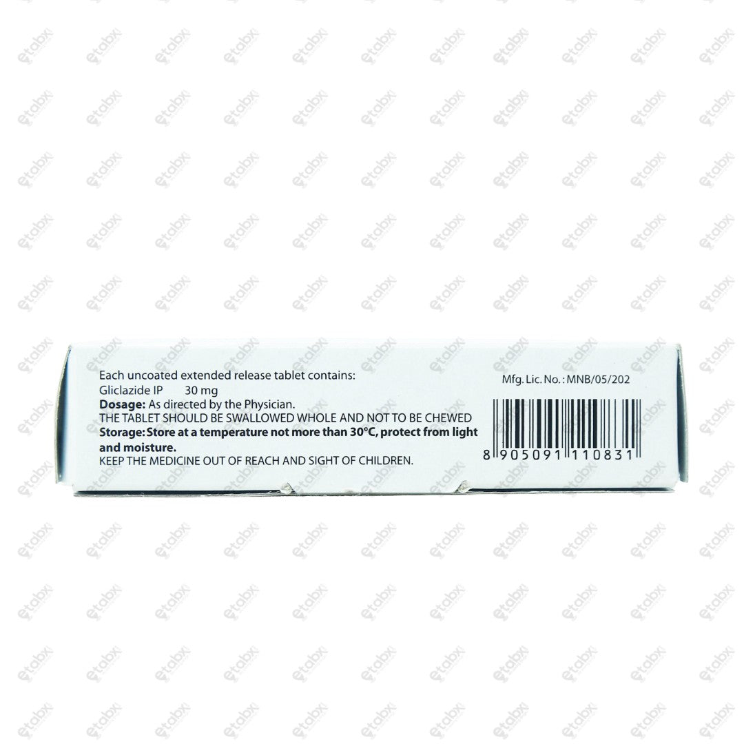 Glizid XR 30mg Tablet 15's
