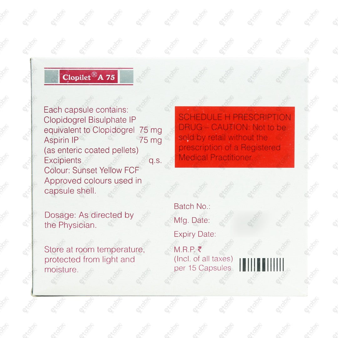 Clopilet A 75mg Tablet 15's