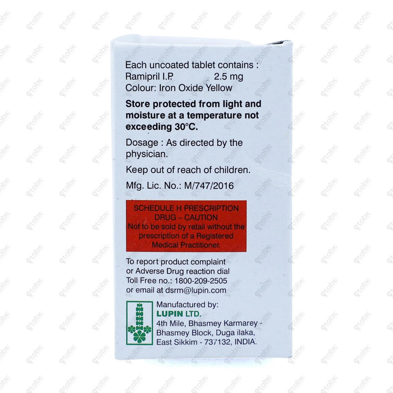 Ramistar 2.5mg Tablet 15's
