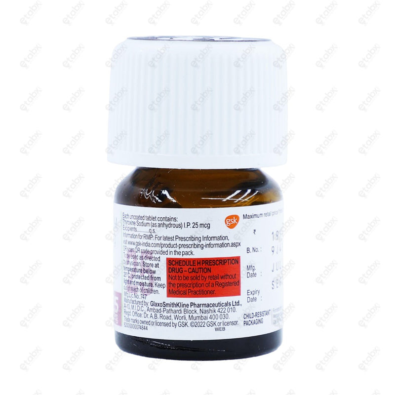 Eltroxin 25mcg Tablet