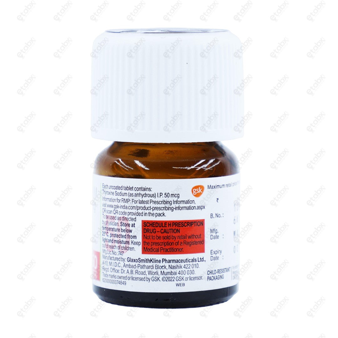 ELTROXIN 50MCG Tablets 120'S