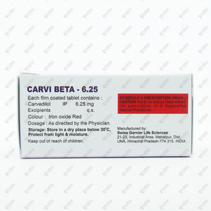 CARVIBETA 6.25 Tablets 10's