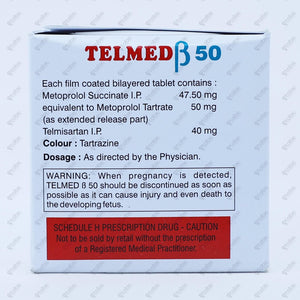 Telmed Beta 50 Tablets 10's