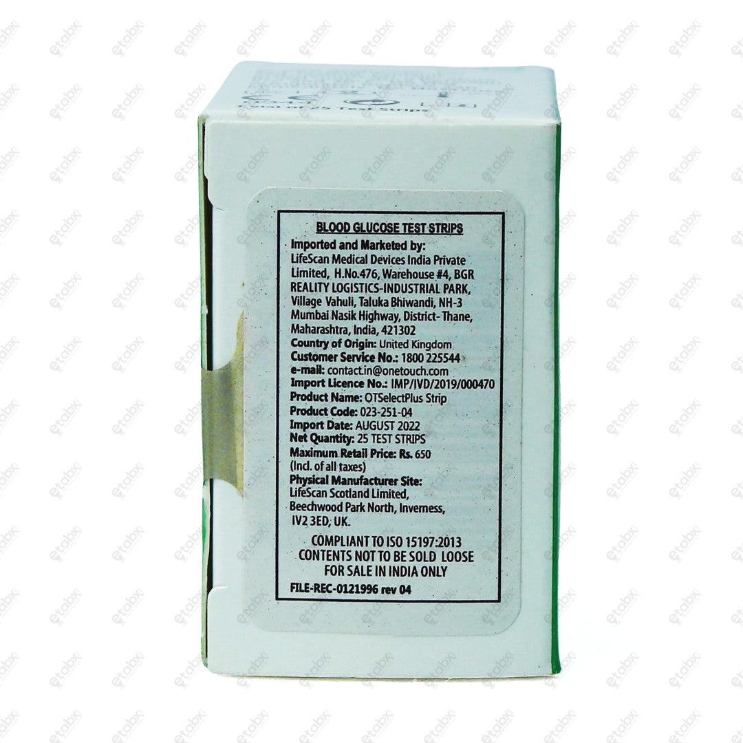 One Touch Select Plus Strips 25 Strips