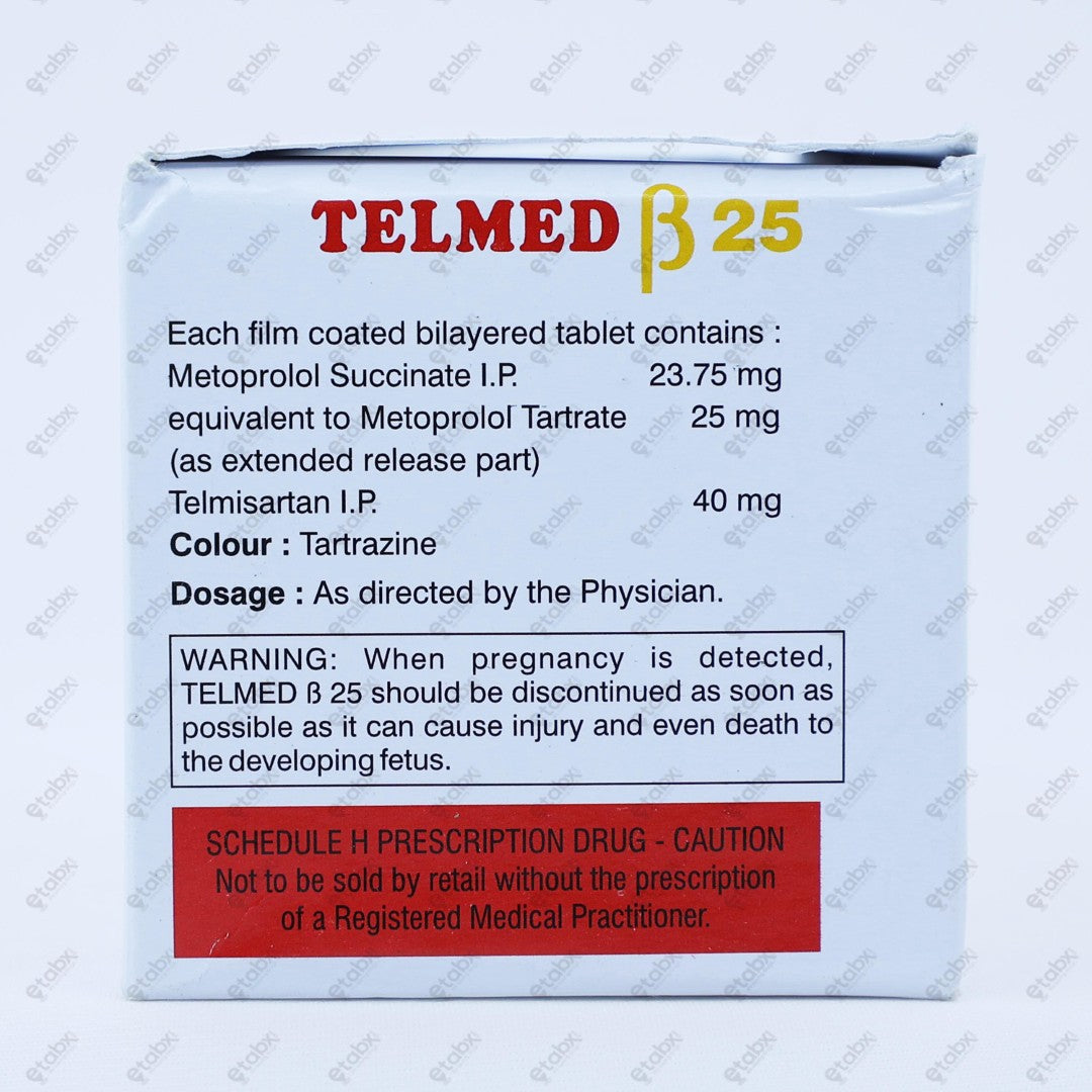 Telmed Beta 25mg Tablet 10's